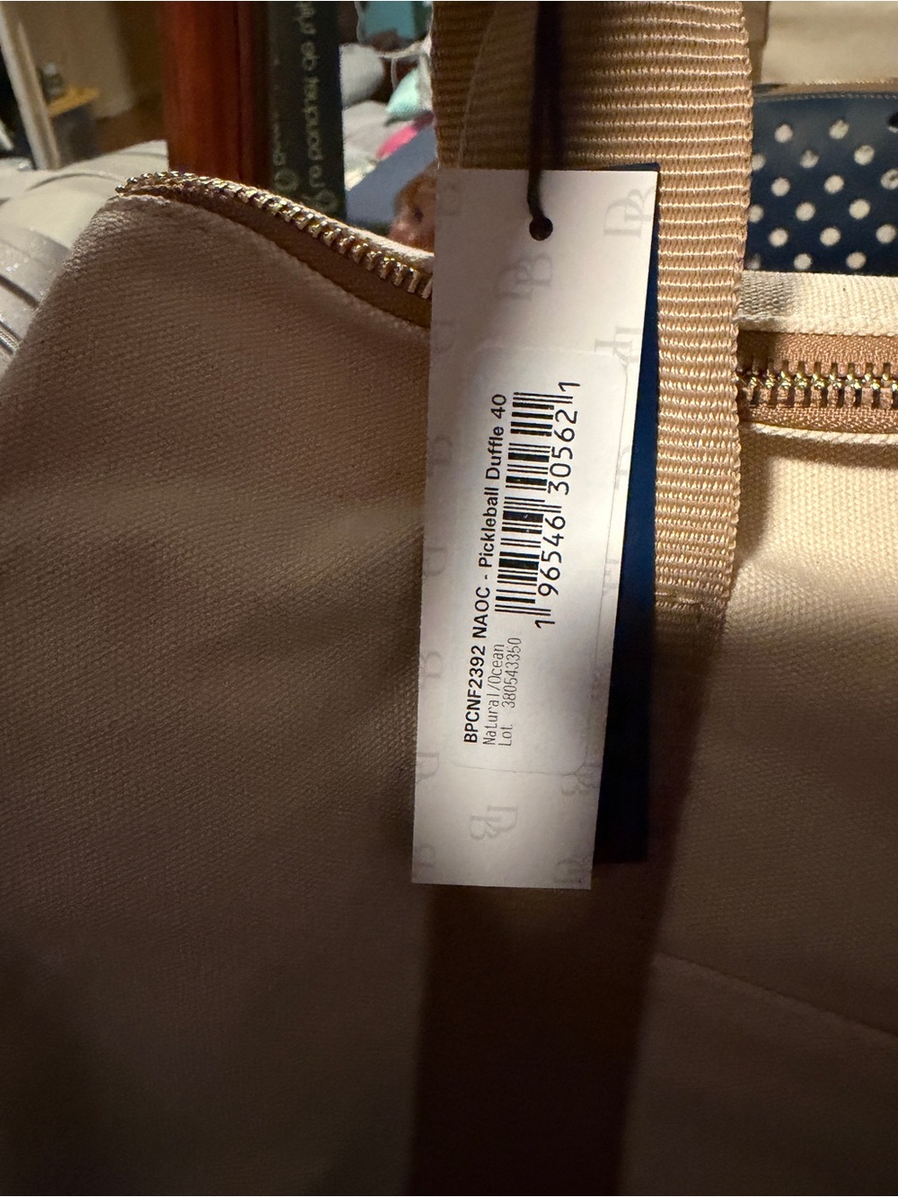 Dooney & Bourke Canvas Pickleball Duffle 40 in Natural Ocean - Picture 2 of 10